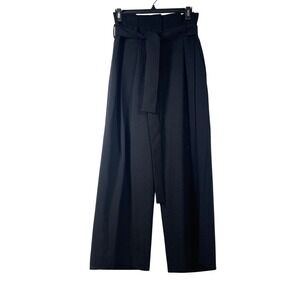 COS Women's‎ Black Wide Leg High Waist Pleated Trousers with Belt EU Size 36